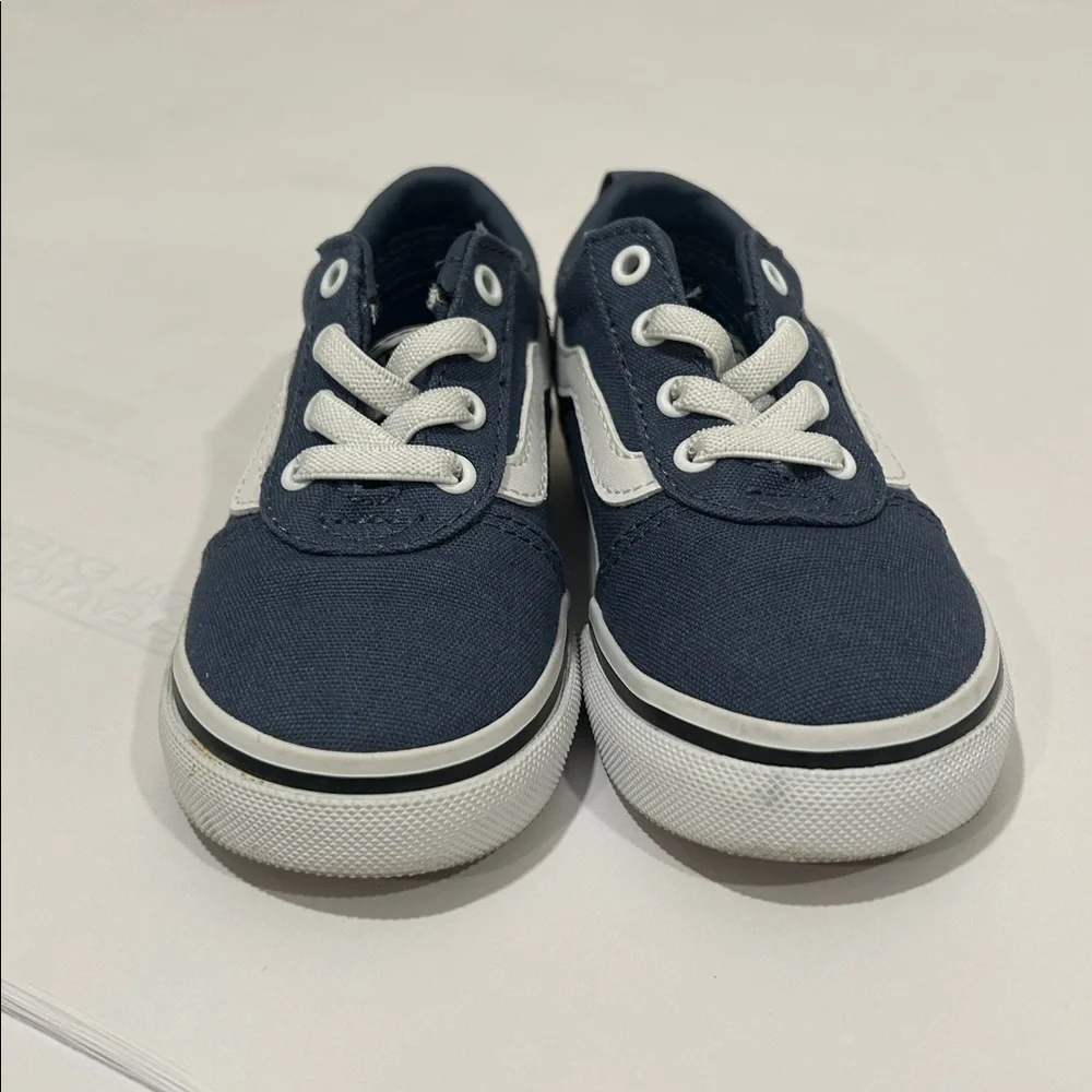 Vans Kids Dark Blue and White Sneakers